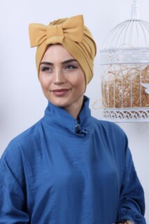 Double-Sided Bonnet Mustard Yellow with Bow - 100285284 - 
