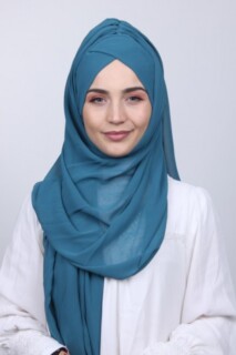 بونيه شال أزرق بترولي - Hijab