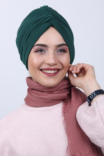 Nœud Rose Réversible Vert Émeraude - Hijab