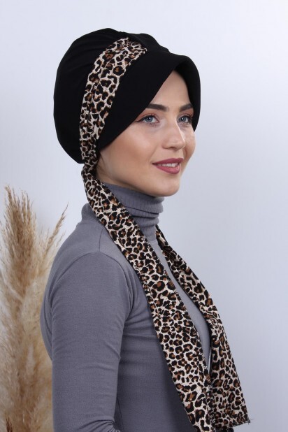 Scarf Hat Bonnet Black - 100284995 - 
