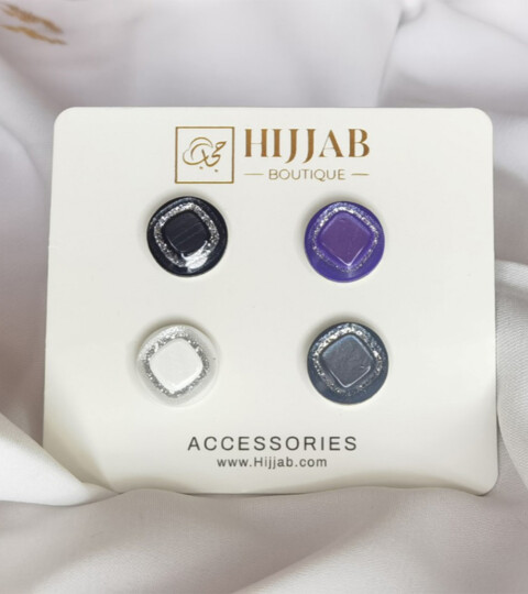 4 Pcs ( 4 pair ) Islam Women Scarves Magnetic Brooch Pin