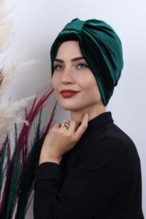 Velvet 3-Stripes Bonnet Emerald Green - 100283000 - 