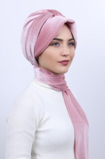 Velvet Shawl Hat Bonnet Powder Pink - 100283135 - 