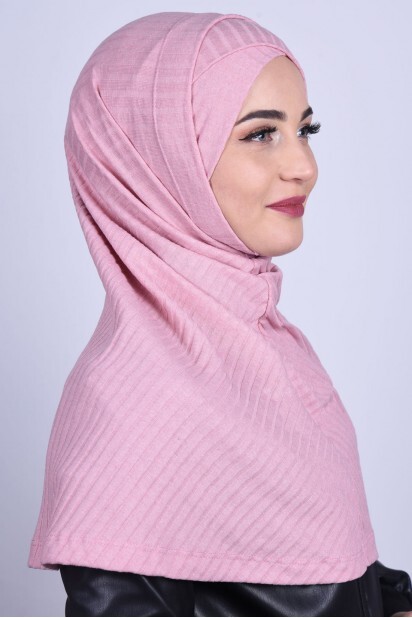 apraz Boneli Triko Hijab Pudra Pembesi - 100285230 - 