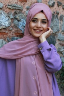 Châle Mousseline Unie Rose Séchée - 