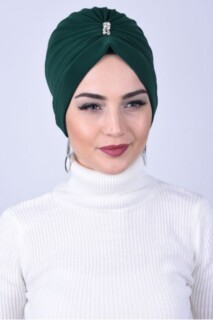 الحجر الأوسط مرصع بالجواهر الزمرد الأخضر - Hijab