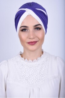 Knot style - Two Color Vera Bone Lilac - 100285654 - Hijab