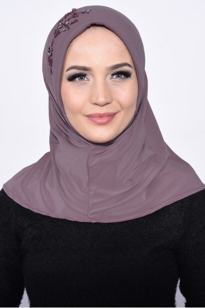 Evening Model - Practical Sequin Hijab Lilac - 100285509 - Hijab
