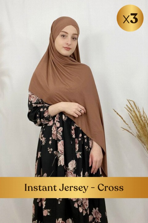 حجاب قطن جاهز لللبس - كروس - ۳ عدد بالكرتون - Hijab