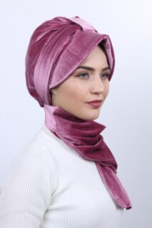Velvet Shawl Hat Bonnet Dried Rose - 100283143 - 