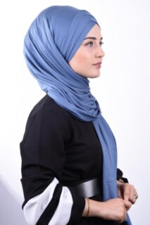 Combed Cotton 3-Striped Shawl Indigo - 100285209 - 