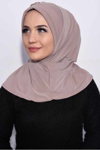 Practical Sequin Hijab Light Mink - 100285494 - 