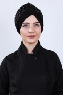 غطاء رايات مزين بالترتر أسود - 