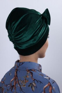 Velours Noeud Os Vert Émeraude - 