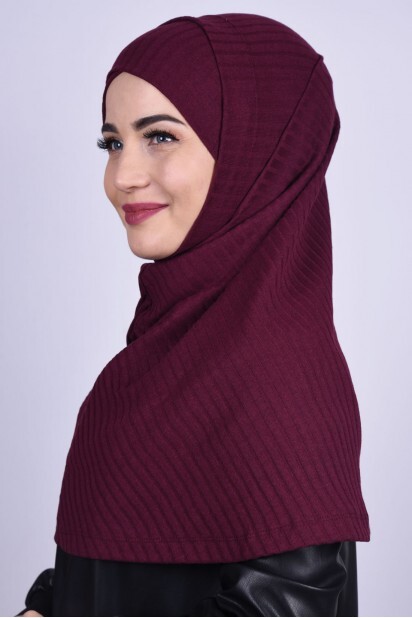 بونيه تريكو حجاب أحمر كلاريت - 