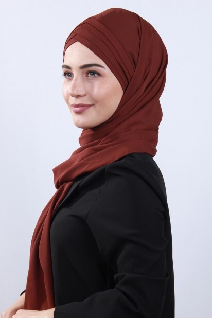 4 Draped Hijab Shawl Cinnamon - 100285090 - 