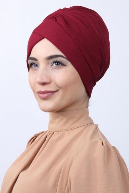 Buckled Claret Red Double-Sided Bonnet - 100285170 - 