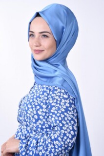 Châle Dubai Soie Gaufré Bleu Bébé - 