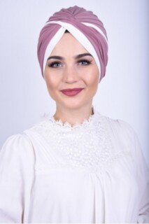Knot style - Two Color Vera Bone Dried Rose - 100285658 - Hijab