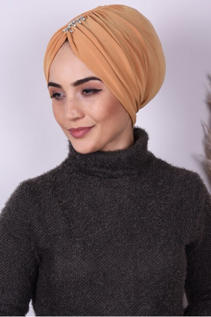 حجر بونيه مطوي أصفر الخردل - 