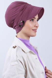 قبعة التوى بونيه الوردة المجففة الداكنة - Hijab