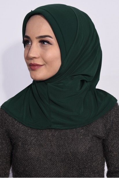 Practical Sequin Hijab Emerald Green - 100285519 - 