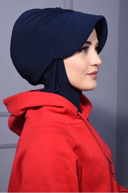 Sports Hat Scarf Navy Blue - 100285640 - 