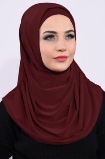 غطاء الصلاة بونيلي أحمر كلاريت - Hijab