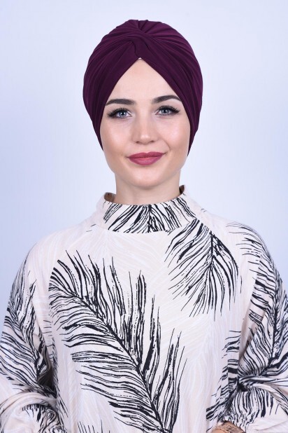 Knot style - Vera Bonnet Extérieur Prune - Hijab