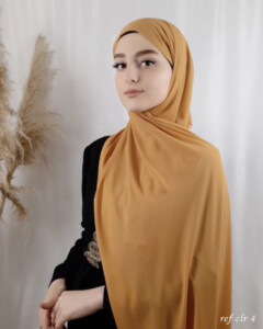 Crepe Shawl - Châle crêpe Bouton doré - - Châle crêpe Bouton doré - Hijab