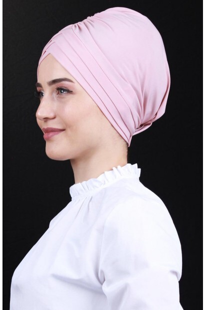 Bonnet Double Face 3 Rayures Rose Poudré - 