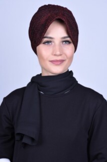 قبعة فضية بونيه أحمر كلاريت - 