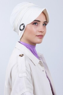Buckled Hat Bonnet Ecru - 100285180 - 