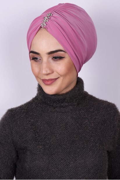 Stone Pleated Bonnet Dried Rose - 100285036 - 