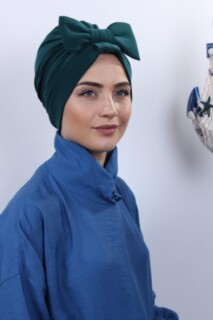 Reversible Bonnet Emerald Green with Bow - 100285303 - 