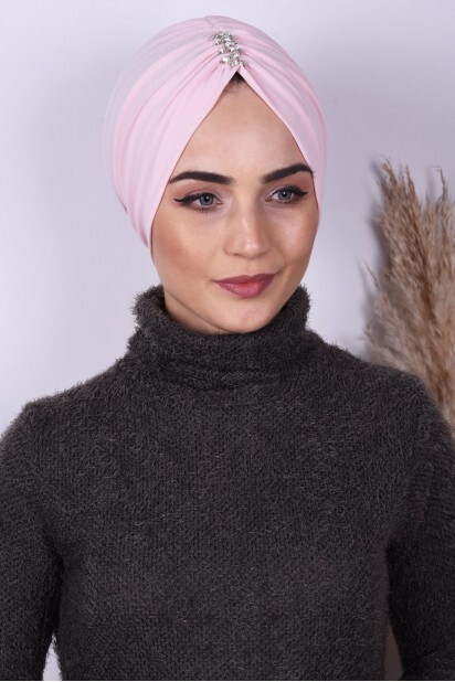 Evening Model - Saumon à l'os plissé pierre - Hijab