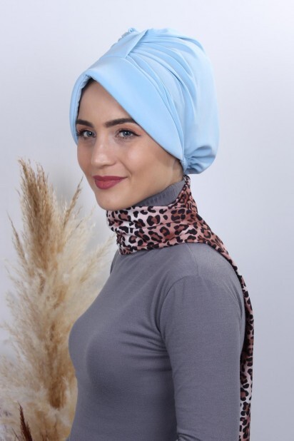 Scarf Hat Cap Baby Blue - 100284986 - 