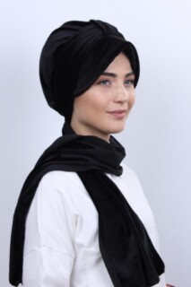 Velvet Shawl Hat Bonnet Black