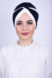 Knot style - Two Color Vera Bone Navy Blue - 100285664 - Hijab