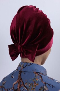 Velours Noeud Os Rouge Bordeaux - 