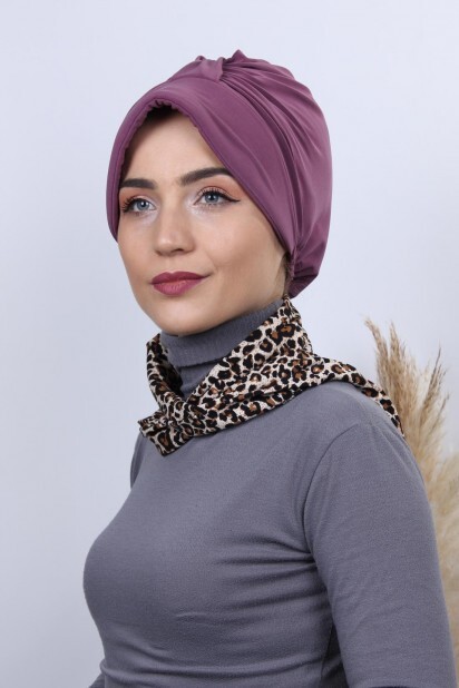 Scarf Hat Bonnet Dark Dried Rose - 100284998 - 