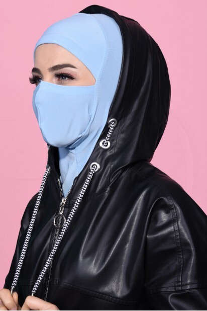 Hijab Sport Masqué Bleu Bébé - 