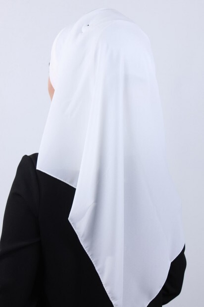 4 Châle Hijab Drapé Blanc - 