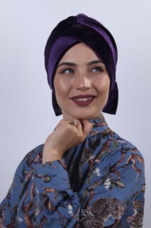 Velvet Bow Bonnet Purple - 100283033 - 