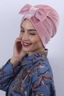 Velours Noeud Os Rose Poudré - 