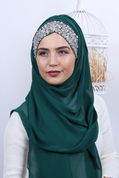 Stone Design Bonnet Châle Vert Émeraude - 