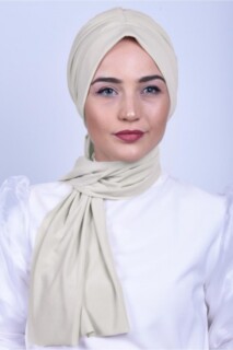 Cravate Froncée Beige Os - 