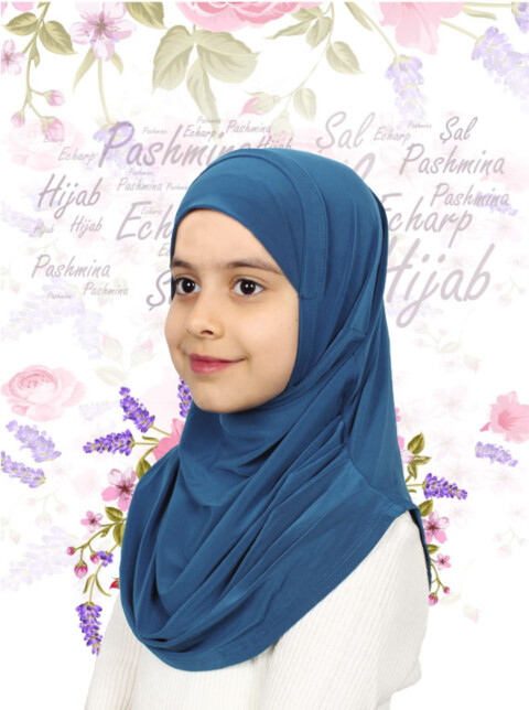 Girls Hijab - أزرق - كود: 78-19 - Hijab