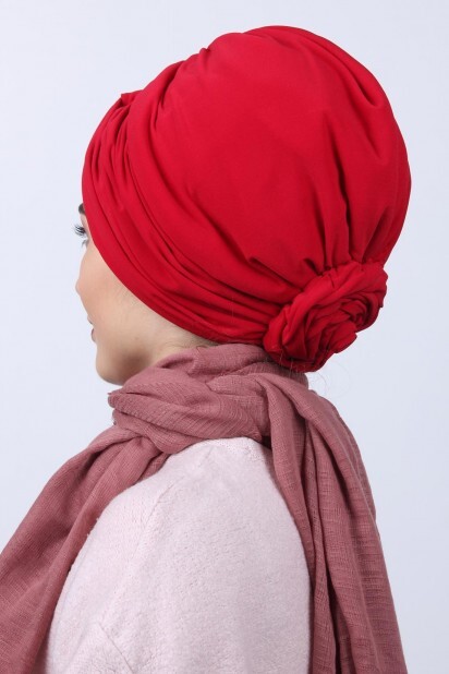 Bidirectional Rose Knot Bonnet Red
