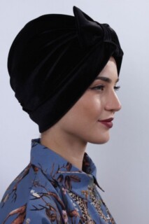 بونيه مخملية باللون الأسود - 